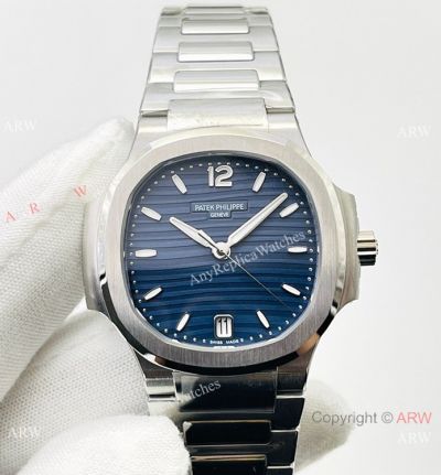 3k Factory Watches 1:1 Best Patek Philippe Nautilus Ladies Cal.324 Watch Blue Face 34mm